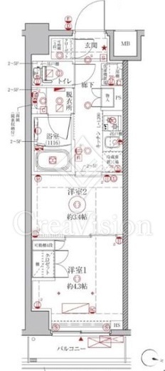 クレイシアIDZ幡ヶ谷　106号室　間取り
