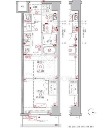 クレイシアIDZ幡ヶ谷　206号室　間取り