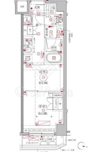 クレイシアIDZ幡ヶ谷　302号室　間取り