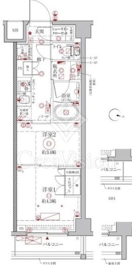 クレイシアIDZ幡ヶ谷　404号室　間取り
