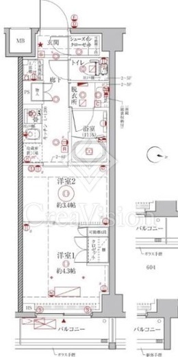 クレイシアIDZ幡ヶ谷　504号室　間取り