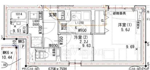 ラヴィエール荏原中延　102号室　間取り