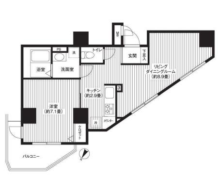 カスタリア初台　1005号室　間取り