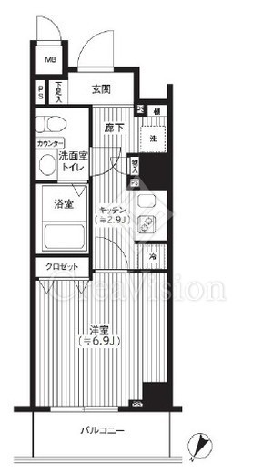 カスタリア初台　208号室　間取り