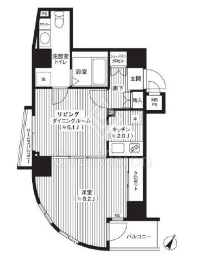 カスタリア初台　301号室　間取り