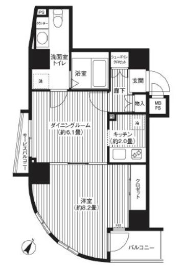 カスタリア初台　901号室　間取り
