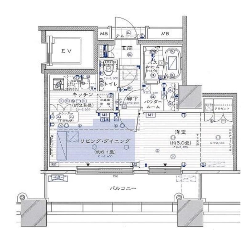 カテリーナ三田タワースイート　イーストアーク　701号室　間取り