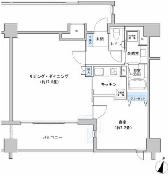 カッシア神田レジデンス　1002号室　間取り
