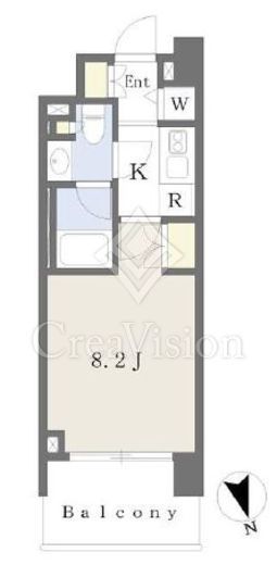 プレジリア新富町　1003号室　間取り