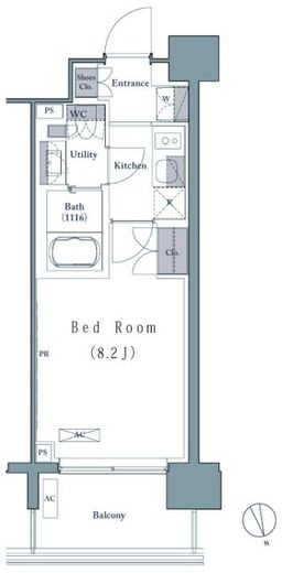 プレジリア新富町　903号室　間取り