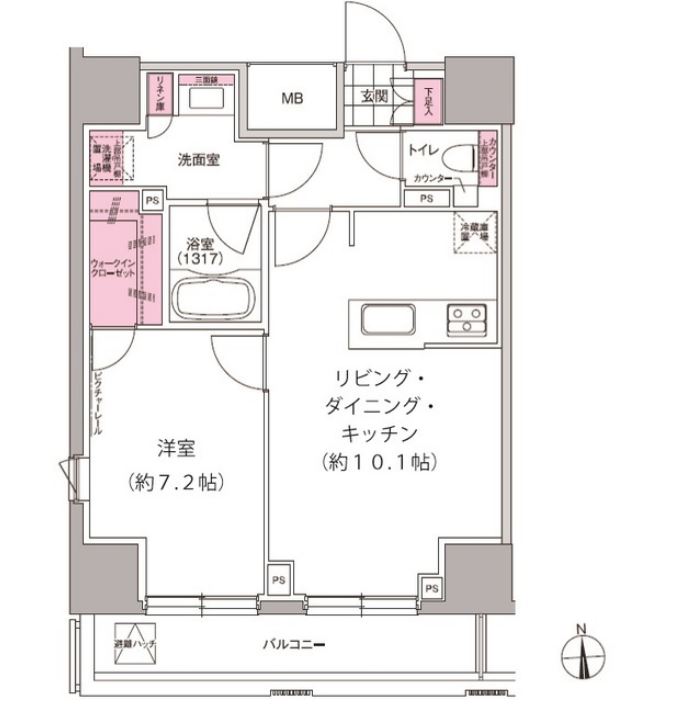 プレジリア東日本橋　1401号室　間取り