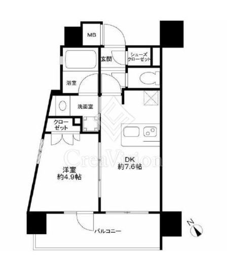 ラ・コスタ新宿余丁町　3F4号室　間取り