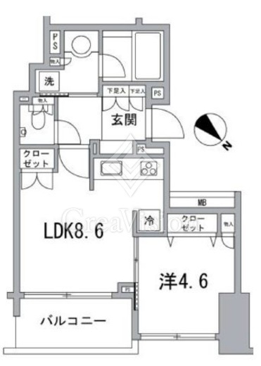 レフィール銀座フロント　903号室　間取り