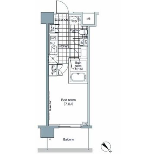 パークハビオ赤坂　1003号室　間取り