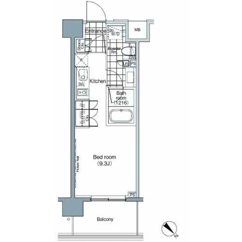 パークハビオ赤坂　705号室　間取り