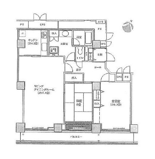 プラティーヌ田町　106号室　間取り