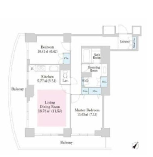 プラティーヌ田町　161号室　間取り