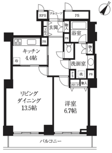 プラティーヌ田町　162号室　間取り