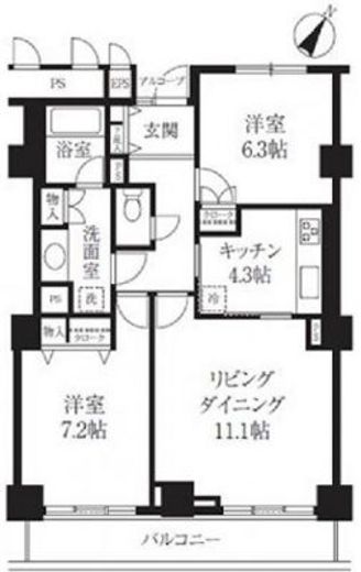 プラティーヌ田町　174号室　間取り
