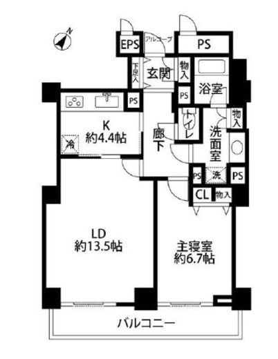 プラティーヌ田町　32号室　間取り
