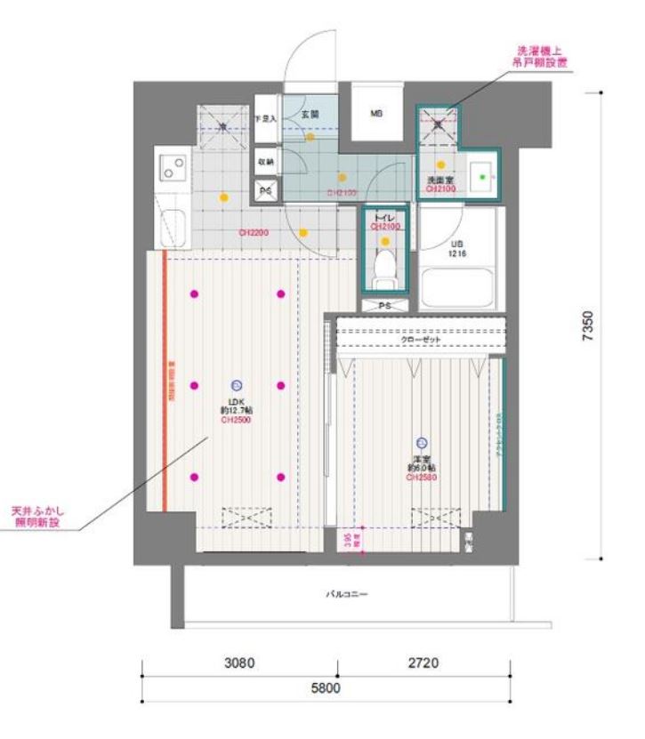 ドゥーエ月島　4F号室　間取り