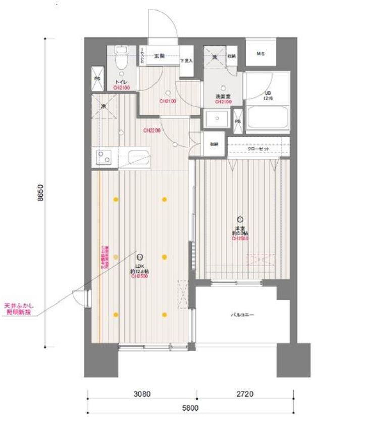ドゥーエ月島　1201号室　間取り