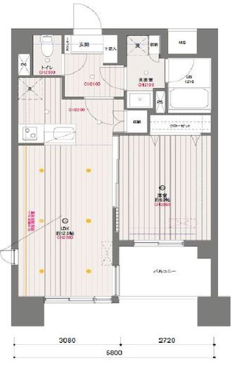ドゥーエ月島　1201号室　間取り
