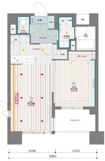 ドゥーエ月島　401号室　間取り
