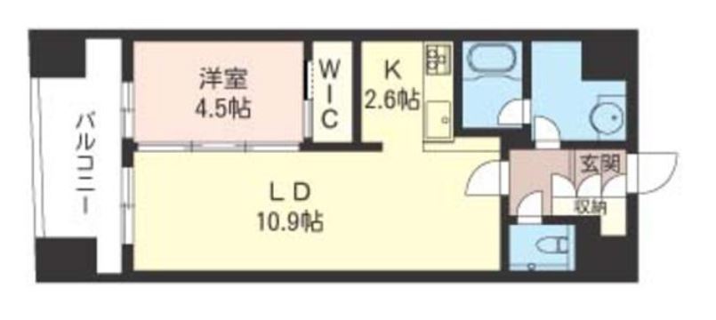 エスティメゾン銀座　1608号室　間取り