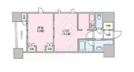 エスティメゾン銀座　1409号室　間取り