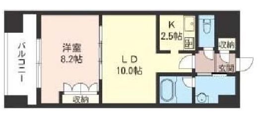 エスティメゾン銀座　1409号室　間取り