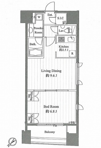 エスティメゾン銀座　1507号室　間取り
