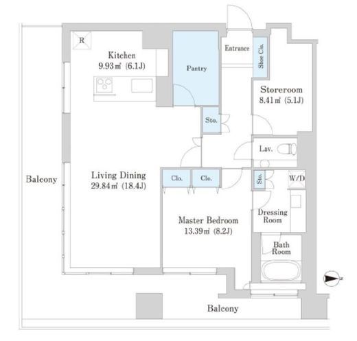 ヨコソーレインボータワーハイツ　1510号室　間取り