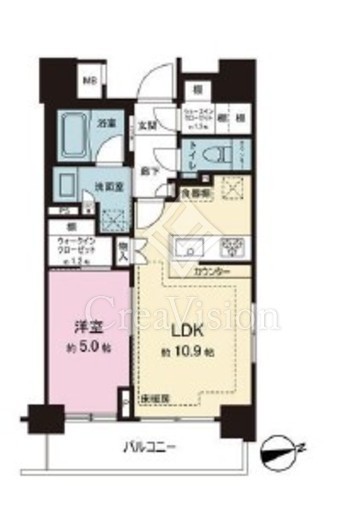 パークリュクス市谷薬王寺　403号室　間取り