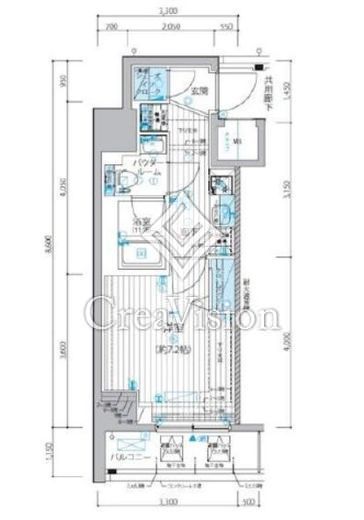 メインステージ三ノ輪3　301号室　間取り