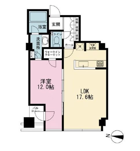 平河町森タワーレジデンス　1910号室　間取り