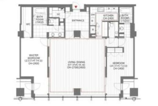平河町森タワーレジデンス　22F1号室　間取り