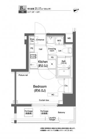 プラウドフラット門前仲町1　1005号室　間取り