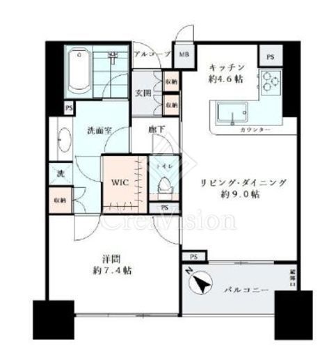 東京アインスリバーサイドタワー　2003号室　間取り