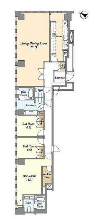 プルデンシャルタワーレジデンス　3310号室　間取り
