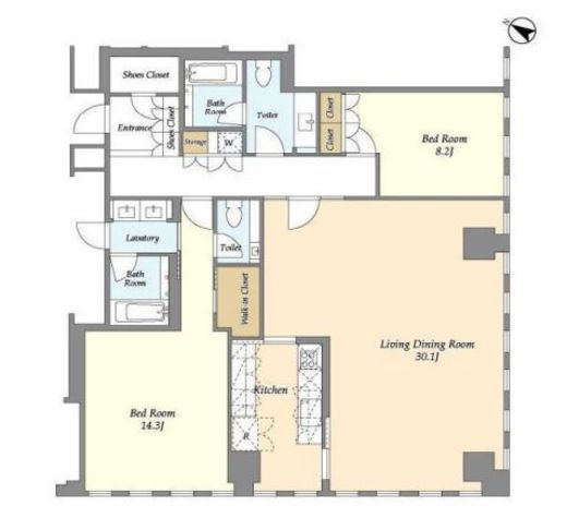 プルデンシャルタワーレジデンス　3605号室　間取り