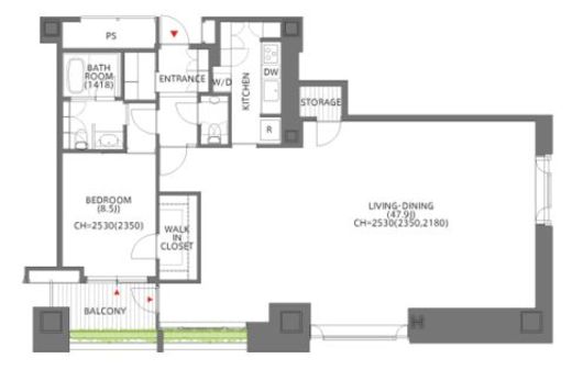 オランダヒルズ森タワーRoP　601号室　間取り