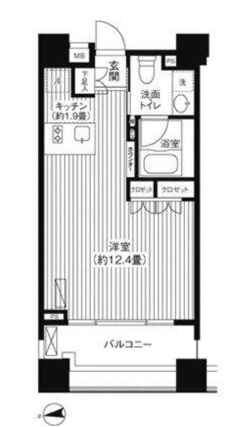 コスモグラシア芝大門　901号室　間取り
