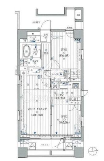 コスモグラシア芝大門　1203号室　間取り
