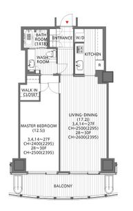 愛宕グリーンヒルズフォレストタワー　2403号室　間取り