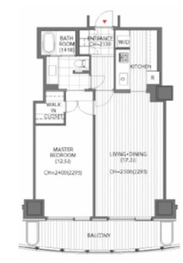 愛宕グリーンヒルズフォレストタワー　2803号室　間取り