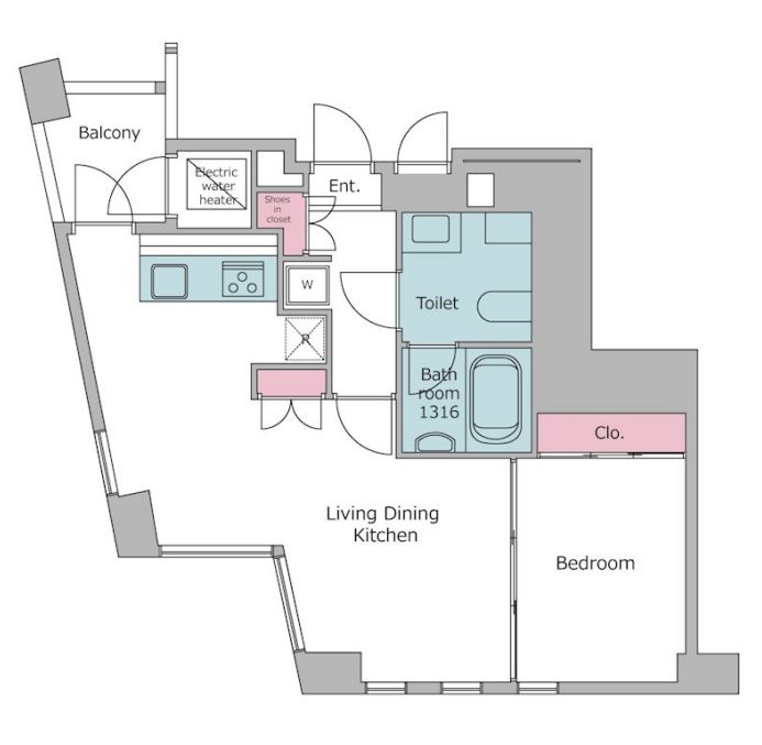 レジディアタワー乃木坂　604号室　間取り