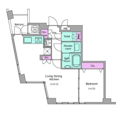 レジディアタワー乃木坂　504号室　間取り