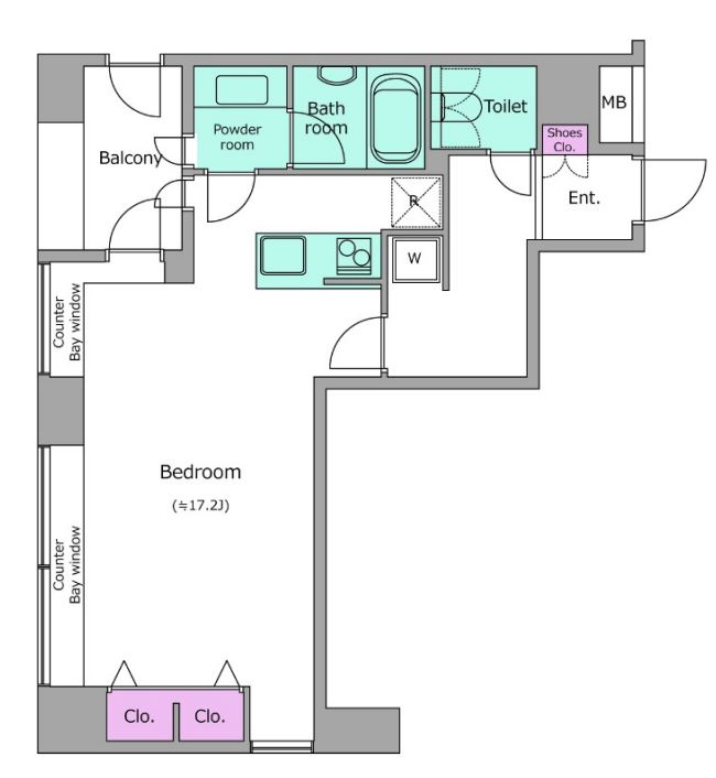 レジディアタワー麻布十番　501号室　間取り