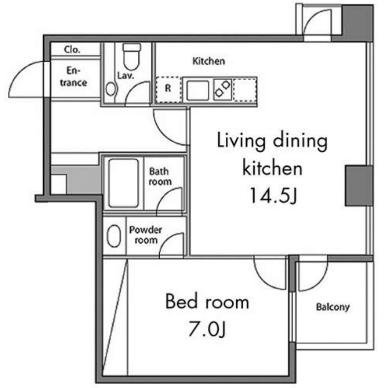 レジディアタワー麻布十番　1302号室　間取り